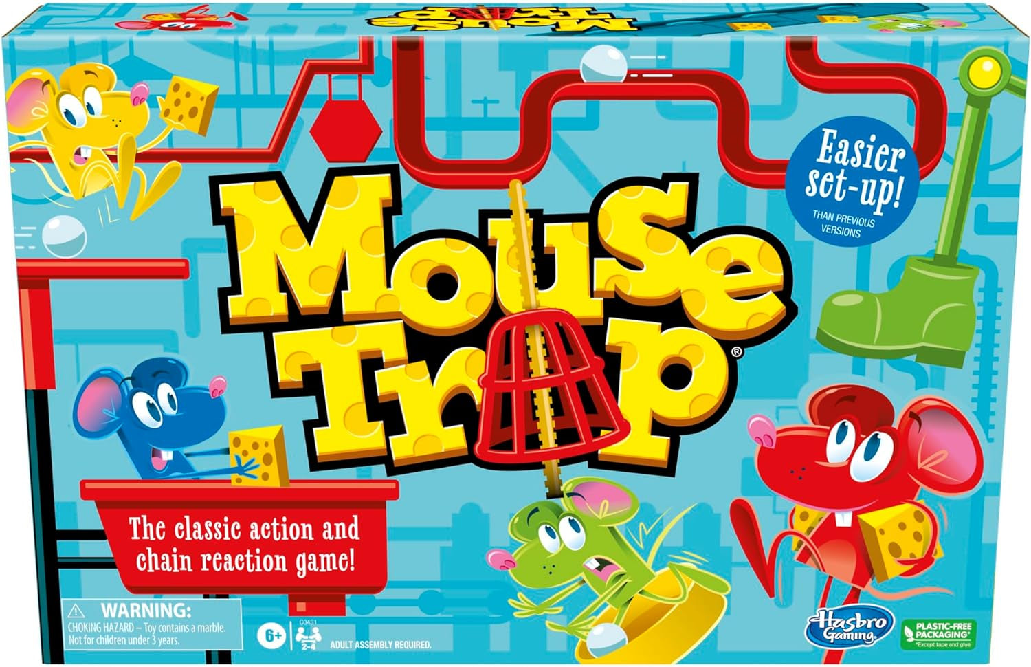 Mouse Trap Kids Board Game, Family Board Games for Kids, Easier Set-Up than Previous Versions, Kids Games for 2-4 Players, Kids Gifts, Ages 6 and Up