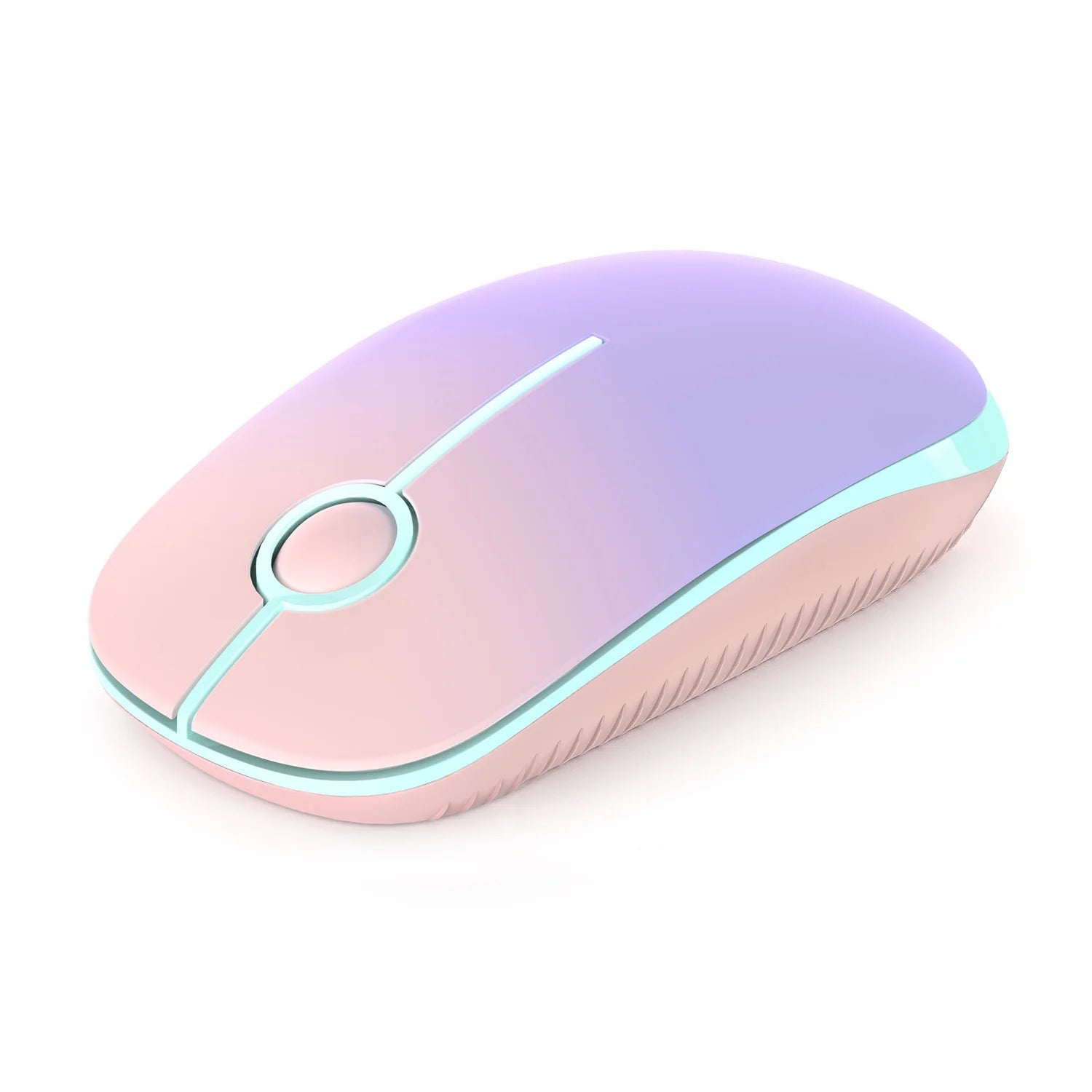 2.4G Slim Wireless Mouse with Nano Receiver, Less Noise, Portable Mobile Optical Mice for Notebook, PC, Laptop, Computer, Macbook MS001 (Pink to Purple)