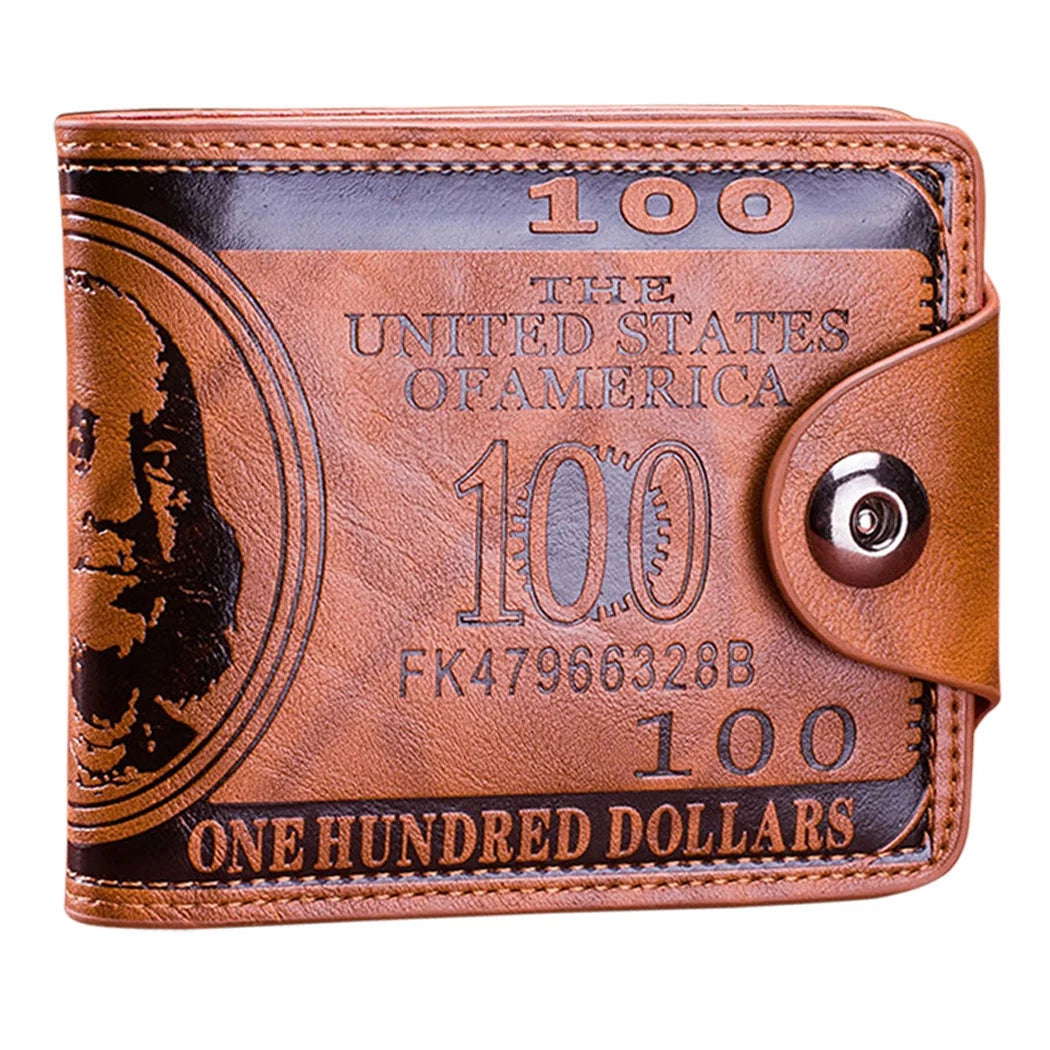 Men'S Wallet US Dollar Bill Bifold Wallet with Magnetic Buckle for Men