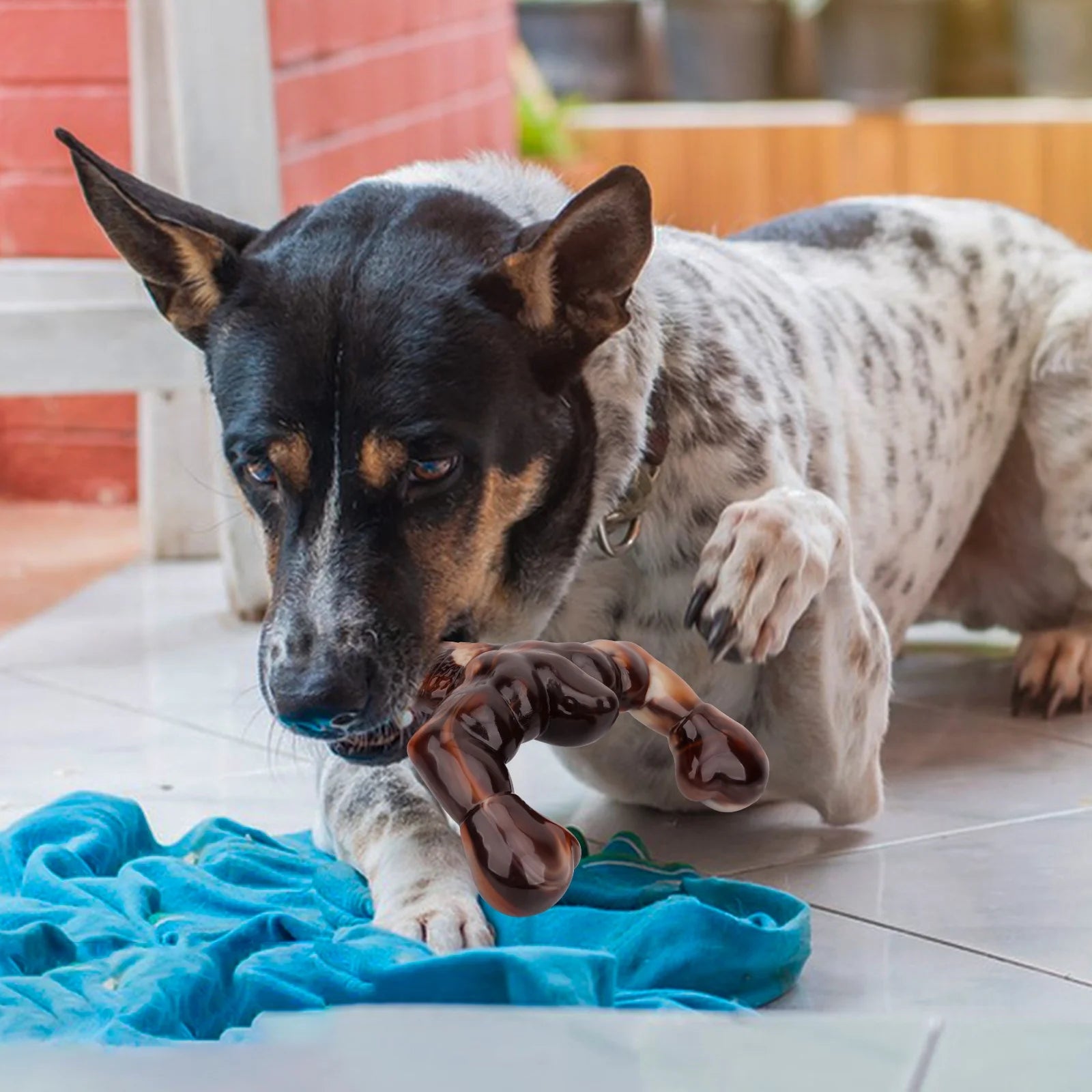 Dog Toys for Aggressive Chewers, Dog Chew Toys,Indestructible Dog Toys for Large Breed, Bacon Flavored