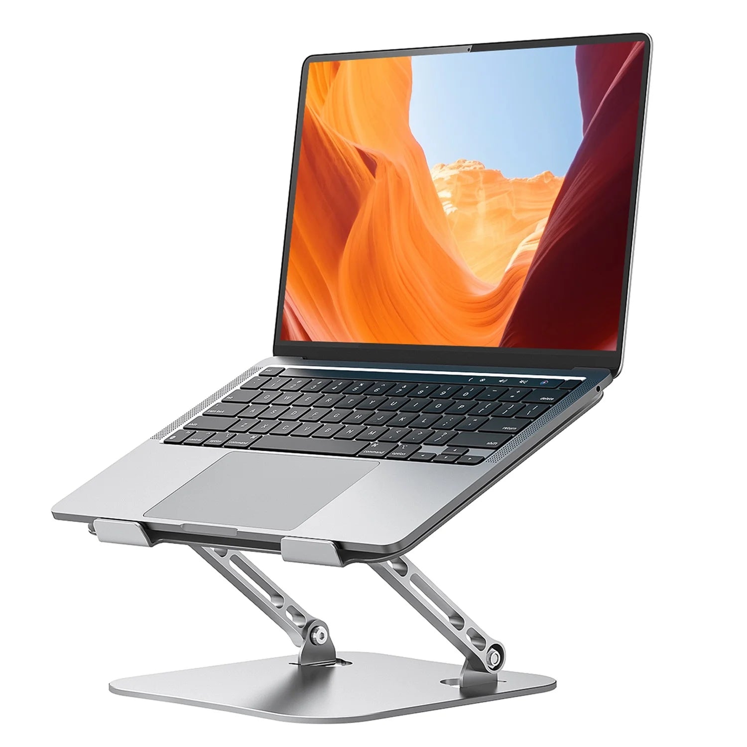 Laptop Stand for Desk,  Aluminum Adjustable Stand of Laptop for Mac / HP / Dell / Samsung, 10-16 Inches Foldable Computer Holder,Silver