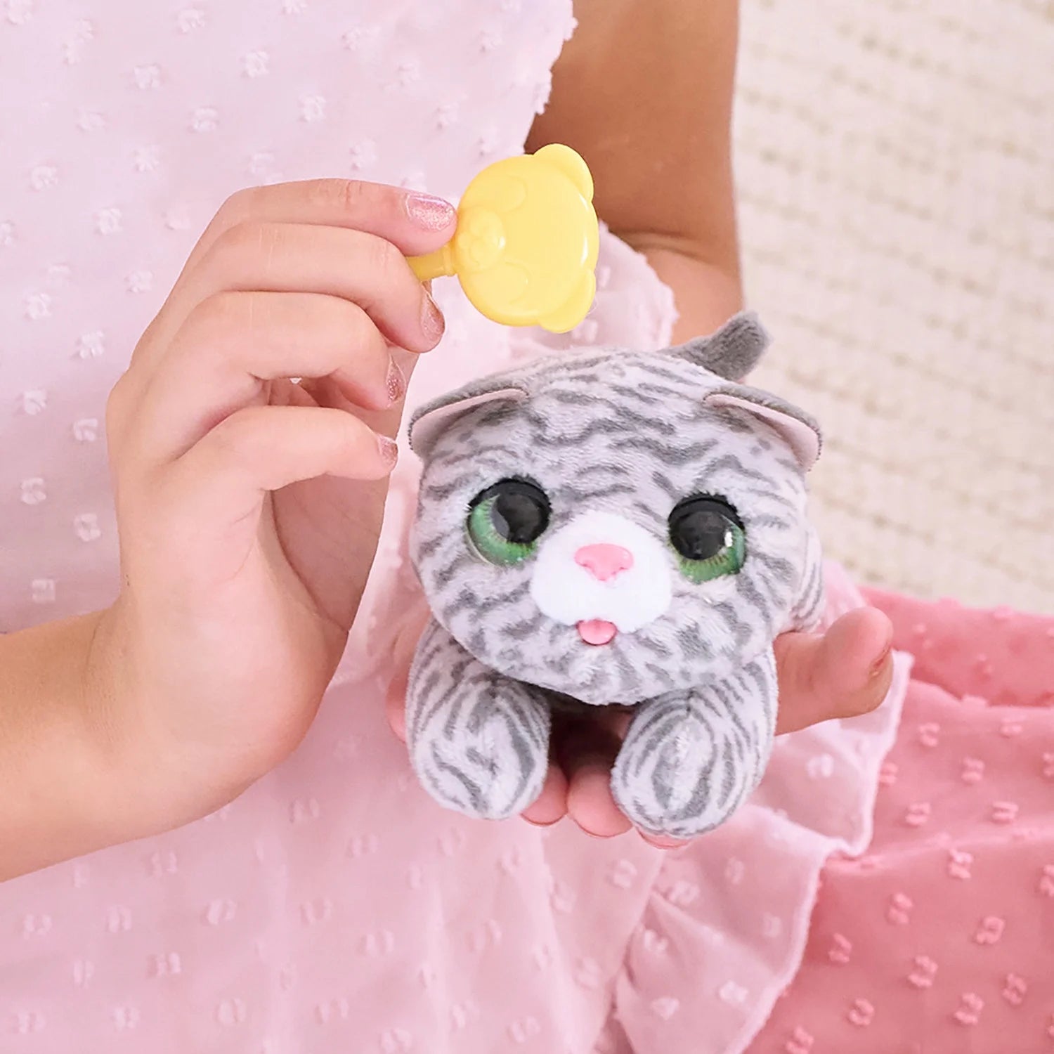 Newborns Kitty Interactive Pet, Small Plush Stuffed Animal Cat with Sounds and Movement, Faux Fur, Kids Toys for Ages 4 Up