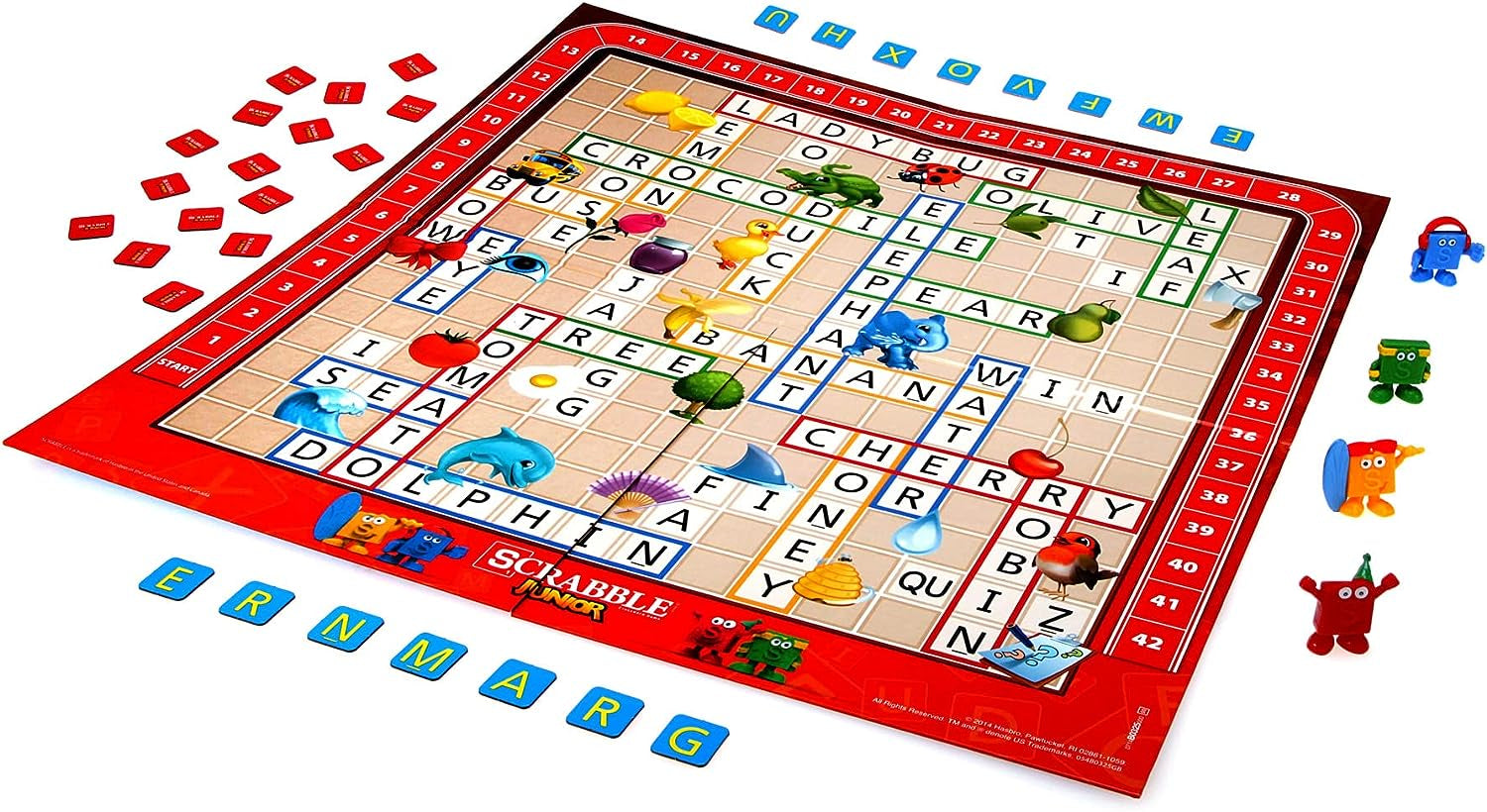 Scrabble Junior Board Game | 2-4 Players | Family Educational Word Games for Kids | Back to School Gifts for Classroom | Ages 5+