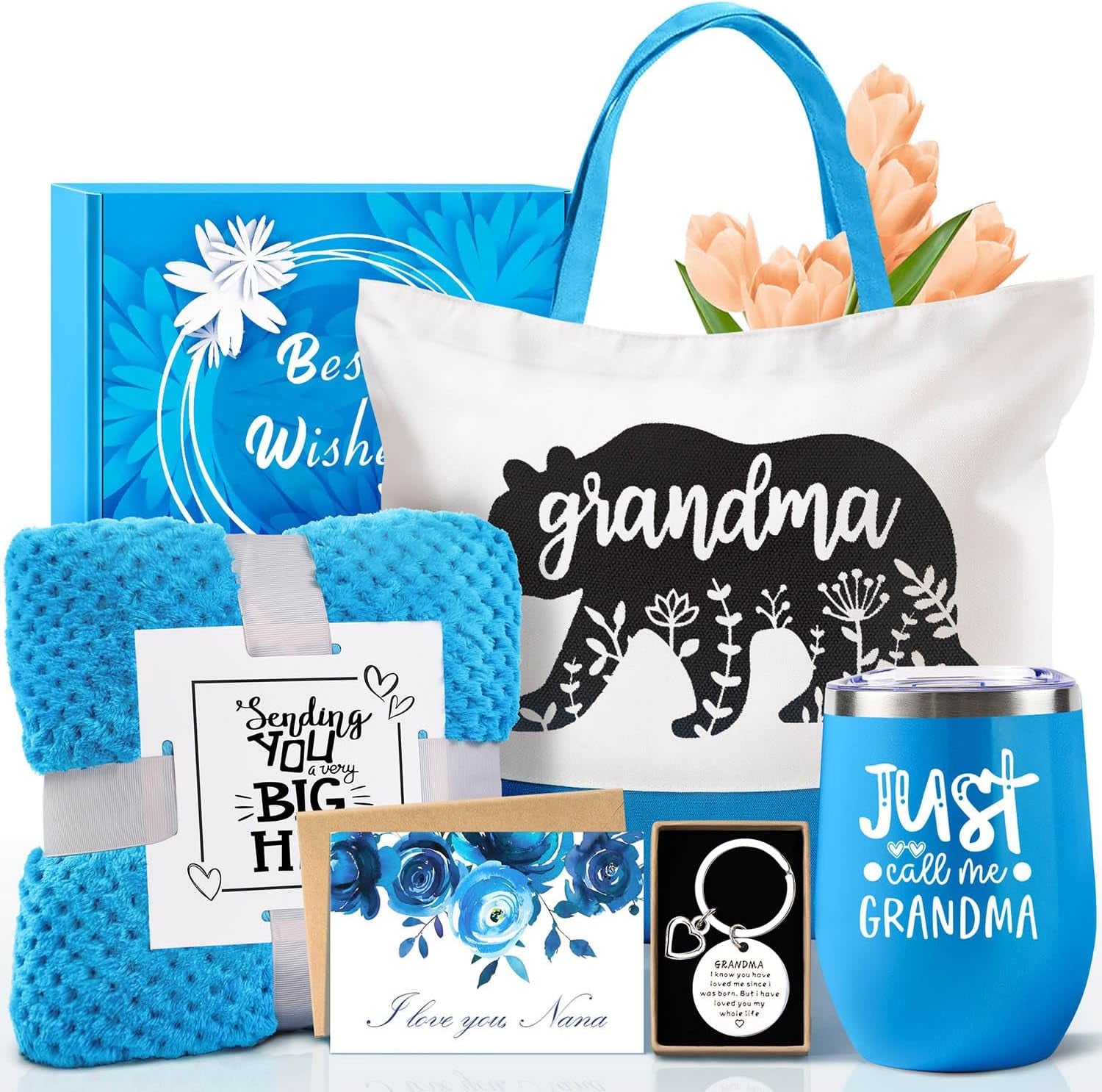 Christmas Gifts for Grandma, Grandma Birthday Gifts, Mothers Day Gifts for Grandma Nana, Grandma Gifts, Unique Gifts for Grandmother from Granddaughter Grandson Grandkids, New Grandma Gift Basket