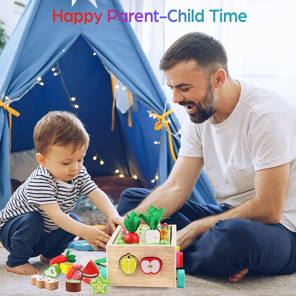 Toddlers Montessori Wooden Educational Toys for Baby Boys Girls Age 1 2 3 Year Old, Shape Sorting Toys 1St One First Birthday Girl Gifts for Kids 1-3, Wood Preschool Learning Fine Motor Skills Game