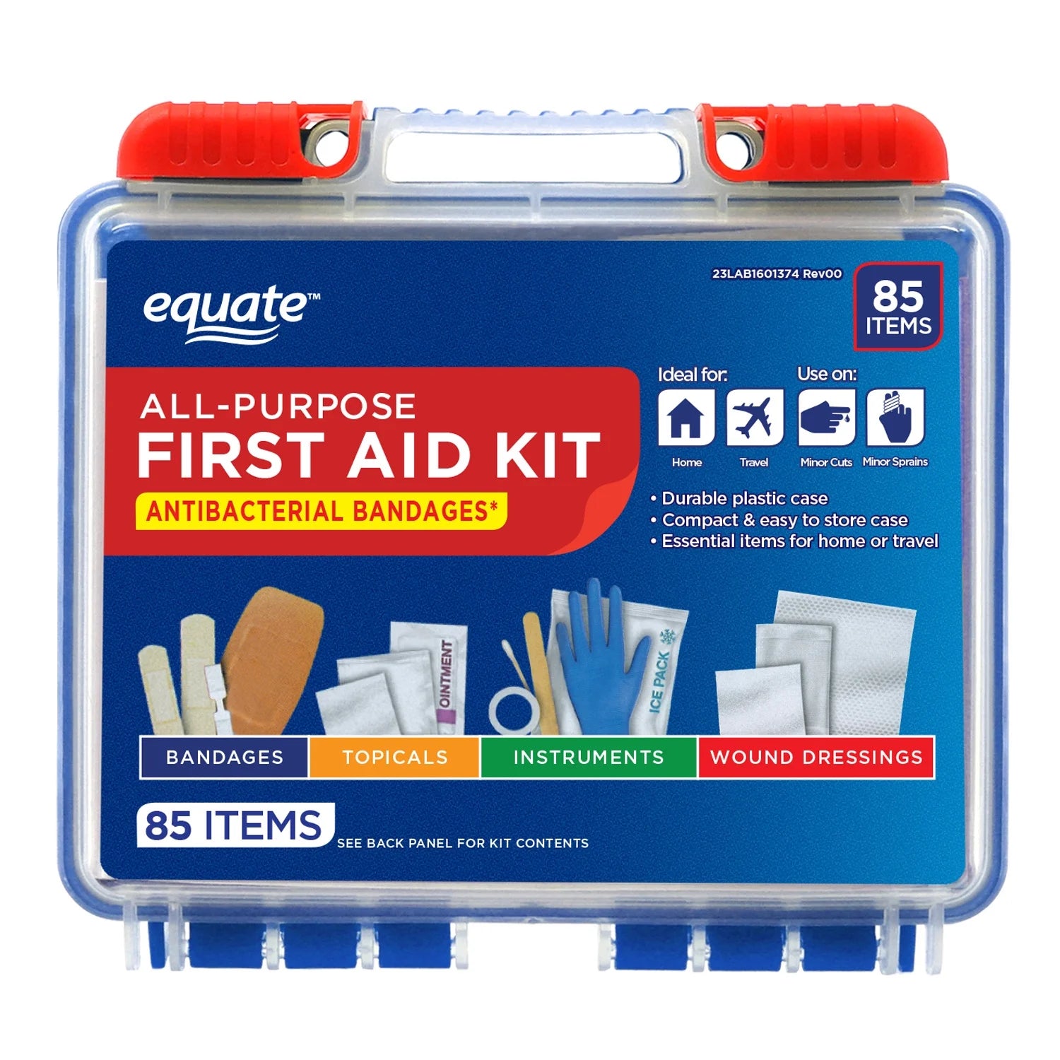 On-The-Go First Aid Kit - Home, Travel, Office, Auto, School, 85 Pieces