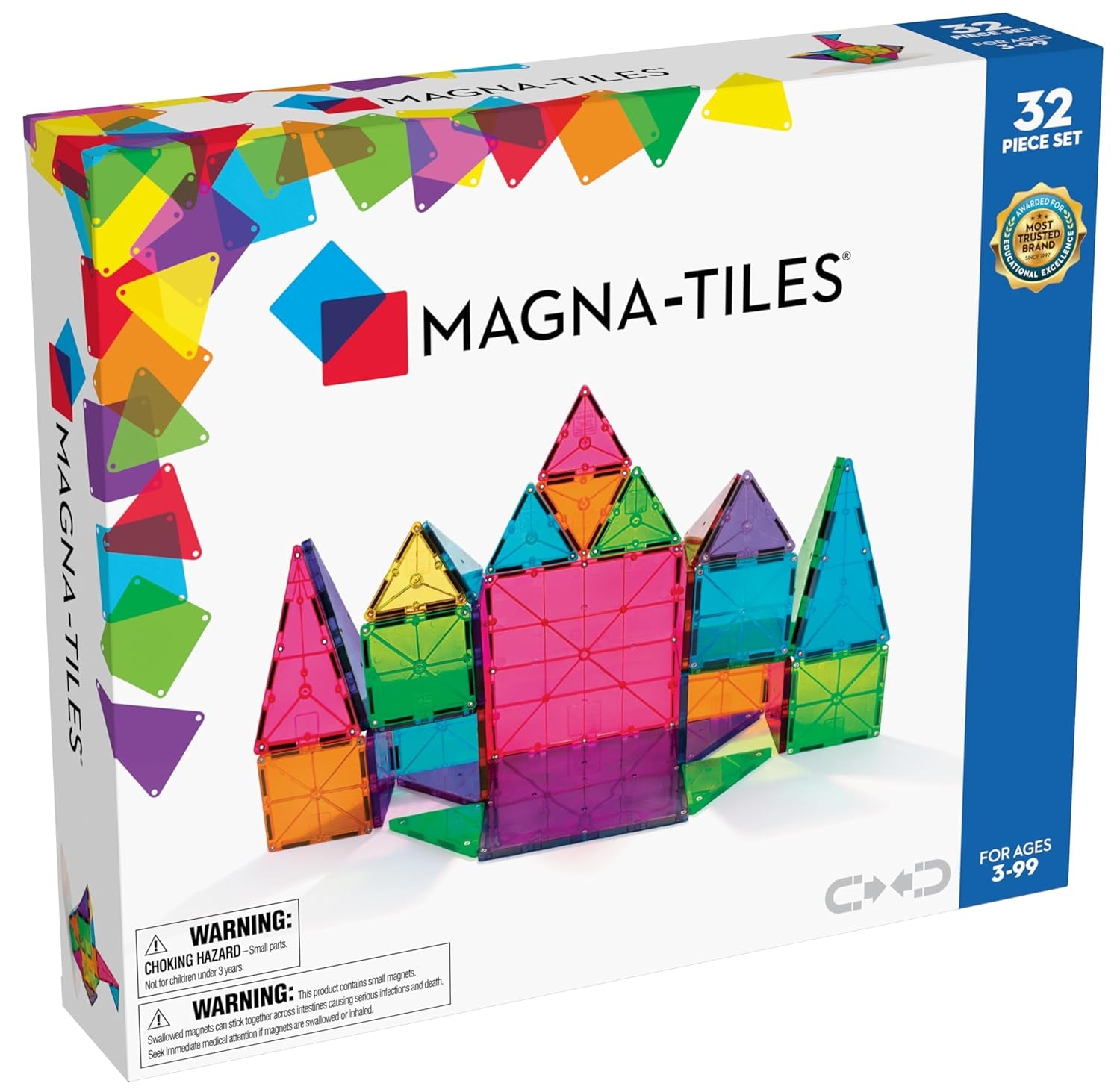 Classic 32-Piece Magnetic Construction Set, the ORIGINAL Magnetic Building Brand