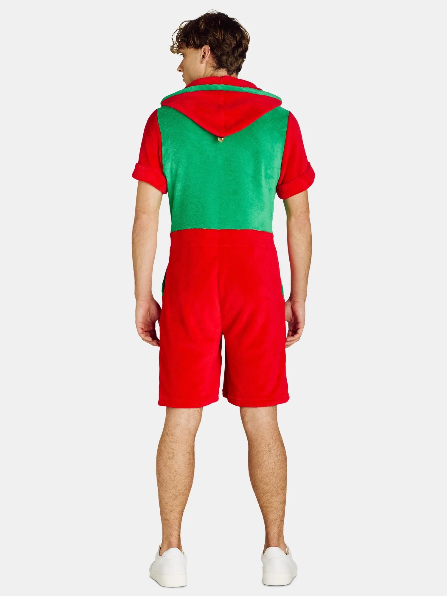 Men'S Jingle Elf Romphim Santacon Shorts Jumpsuit, Sizes S- XL